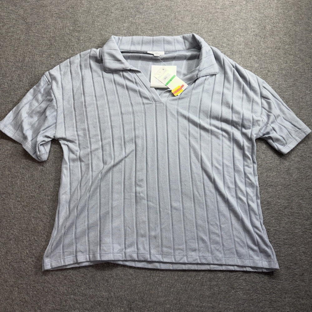 Jaclyn Intimates Roudelain Short Sleeve Whisper Wide Rib Top Size Large Tradewin